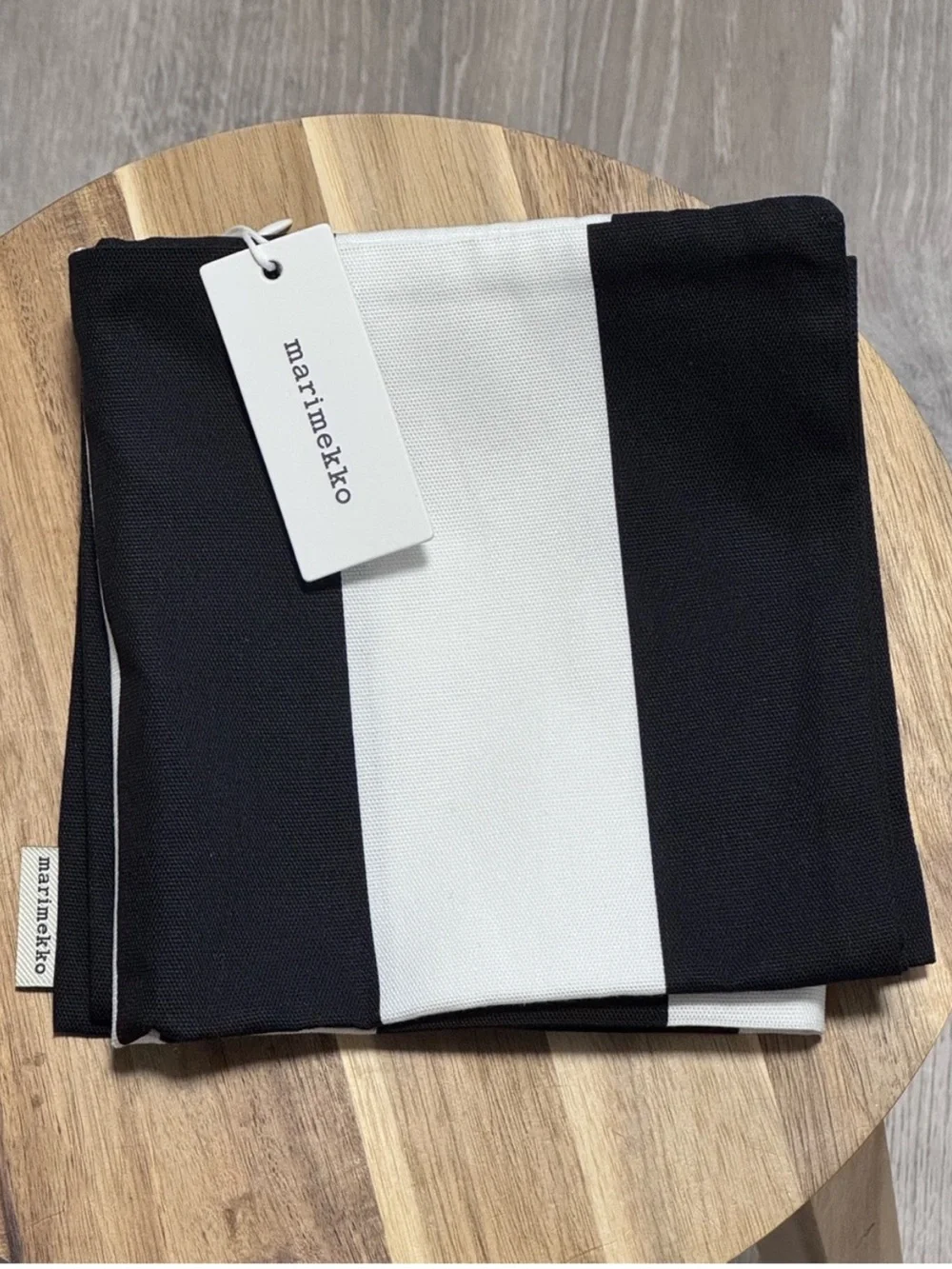 Marimekko Korsi Stripe Cushion Cover 20x20 Black White NWT